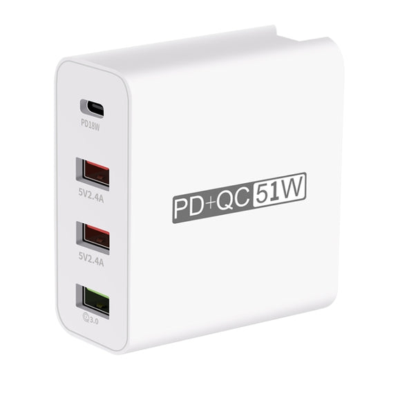 WLX-A6 4 Ports Quick Charging USB Travel Charger Power Adapter, AU Plug