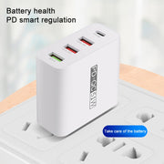 WLX-A6 4 Ports Quick Charging USB Travel Charger Power Adapter, AU Plug