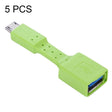 5 PCS Micro USB Male to USB 3.0 Female OTG Adapter (Green) - OTG Adapter by PMC Jewellery | Online Shopping South Africa | PMC Jewellery | Buy Now Pay Later Mobicred