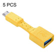 5 PCS Micro USB Male to USB 3.0 Female OTG Adapter (Yellow) - free shipping - PMC Jewellery - Order now!