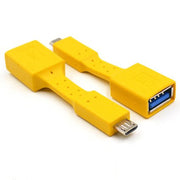 5 PCS Micro USB Male to USB 3.0 Female OTG Adapter (Yellow)
