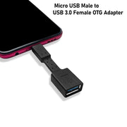 5 PCS Micro USB Male to USB 3.0 Female OTG Adapter (Blue)