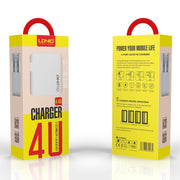 LDNIO A4403 4.4A 4 x USB Ports Smart Travel Charger, EU Plug
