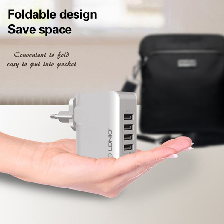 LDNIO A4403 4.4A 4 x USB Ports Smart Travel Charger, EU Plug