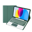 For iPad 11 2025 / 10th Gen 10.9 2022 YA10B-A Lambskin Texture Bluetooth Touch Keyboard Leather Tablet Case with Pen Slot (Dark Green) - free shipping - PMC TechLife - Order now!