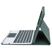 For iPad 11 2025 / 10th Gen 10.9 2022 YA10B-A Lambskin Texture Bluetooth Touch Keyboard Leather Tablet Case with Pen Slot (Dark Green)