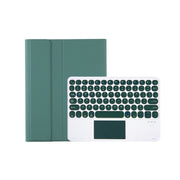 For iPad 11 2025 / 10th Gen 10.9 2022 YA10B-A Lambskin Texture Bluetooth Touch Keyboard Leather Tablet Case with Pen Slot (Dark Green)