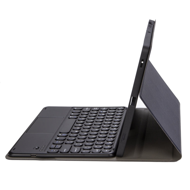 For iPad 11 2025 / 10th Gen 10.9 2022 YA10B-A Lambskin Texture Bluetooth Touch Keyboard Leather Tablet Case with Pen Slot(Dark Blue)