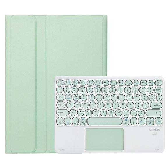 For iPad 11 2025 / 10th Gen 10.9 2022 YA10B-A Lambskin Texture Bluetooth Touch Keyboard Leather Tablet Case with Pen Slot (Green)