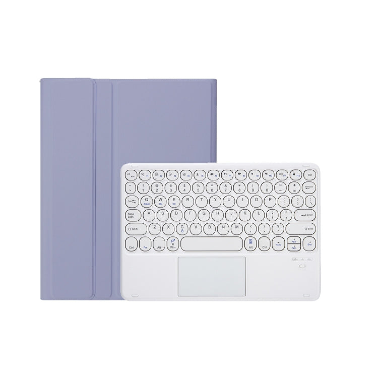 For iPad 11 2025 / 10th Gen 10.9 2022 YA10B-A Lambskin Texture Bluetooth Touch Keyboard Leather Tablet Case with Pen Slot (Purple)