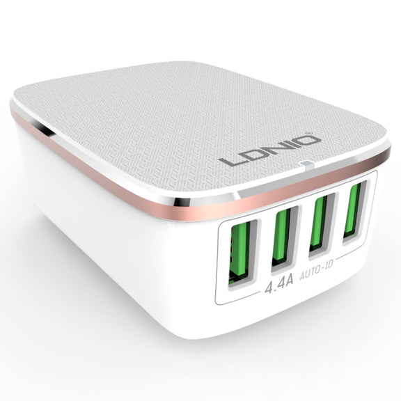LDNIO A4404 4.4A 4 x USB Ports Smart Travel Charger, EU Plug