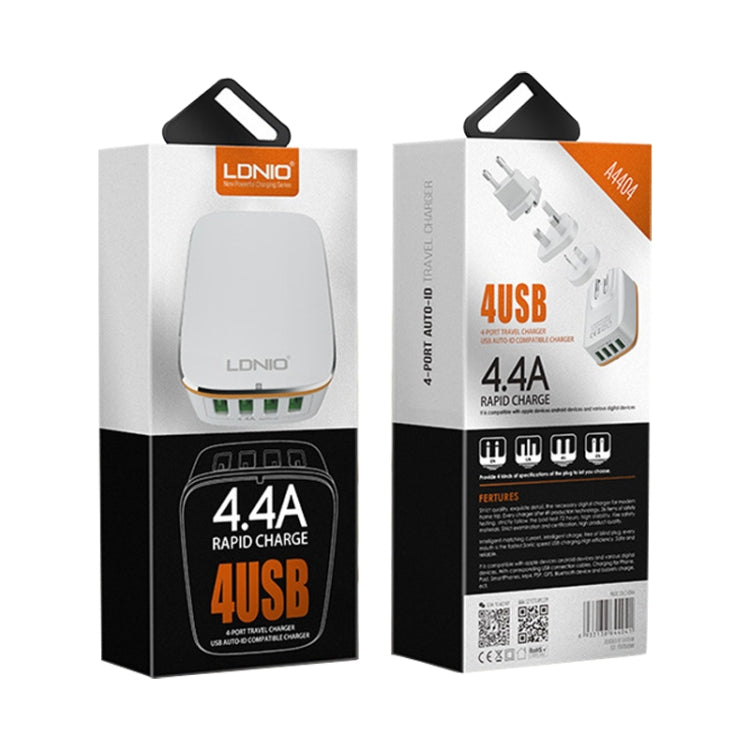 LDNIO A4404 4.4A 4 x USB Ports Smart Travel Charger, EU Plug