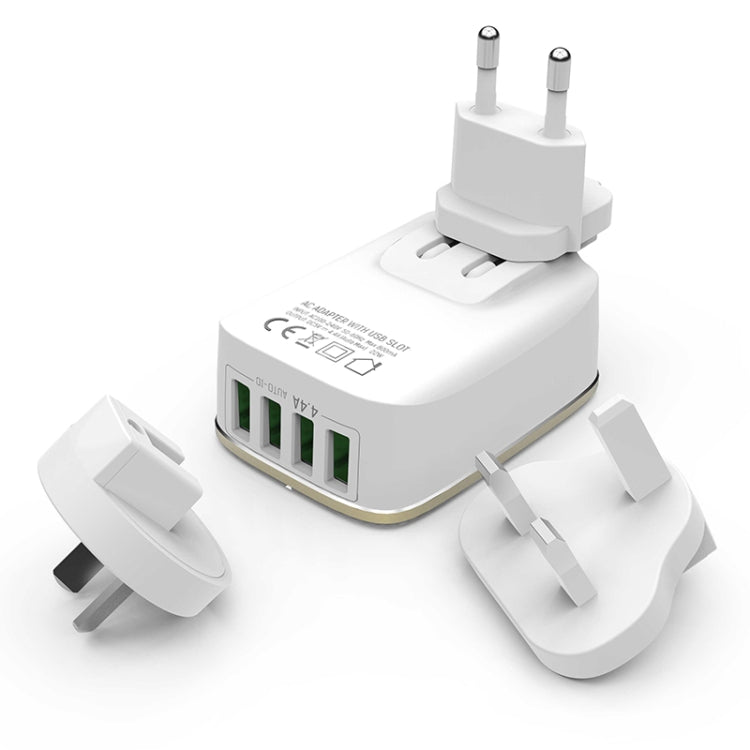 LDNIO A4404 4.4A 4 x USB Ports Smart Travel Charger, US Plug