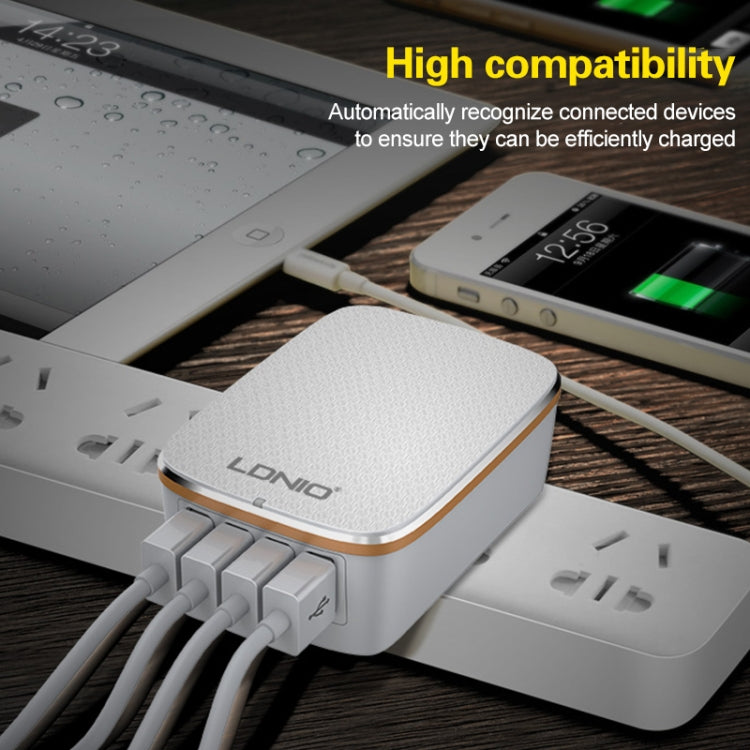 LDNIO A4404 4.4A 4 x USB Ports Smart Travel Charger, US Plug