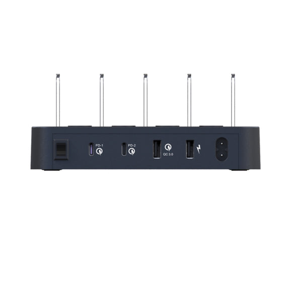 45W PD USB-C / Type-C + 18W PD USB-C / Type-C + 18W QC 3.0 USB + USB Ports Smart Charger with Detachable Bezel, UK Plug