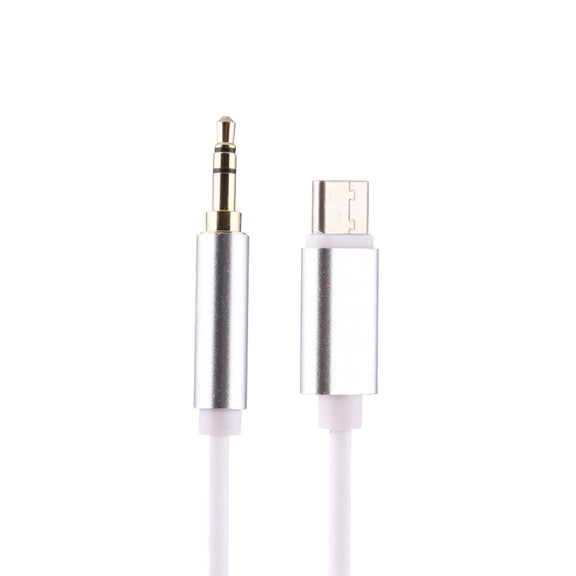 1m USB-C / Type-C to 3.5mm Male Audio Adapter Cable(Silver)