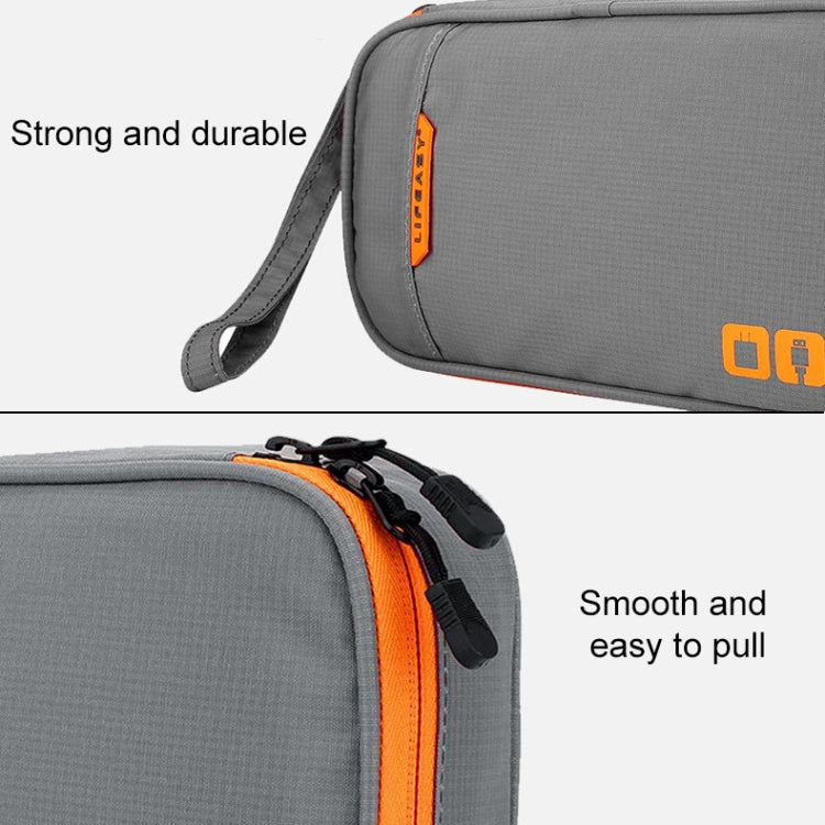 Multi-functional Headphone Charger Data Cable Storage Bag Portable Power Pack, Size:M, 25 x 18 x 5cm (Grey)