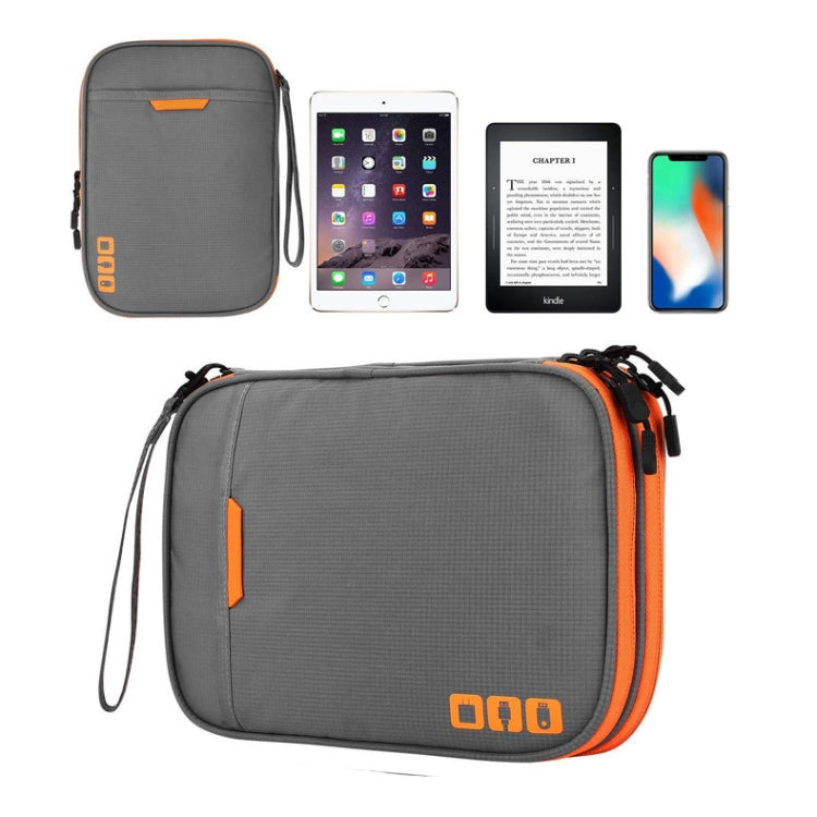 Multi-functional Headphone Charger Data Cable Storage Bag Portable Power Pack, Size:M, 25 x 18 x 5cm (Grey)