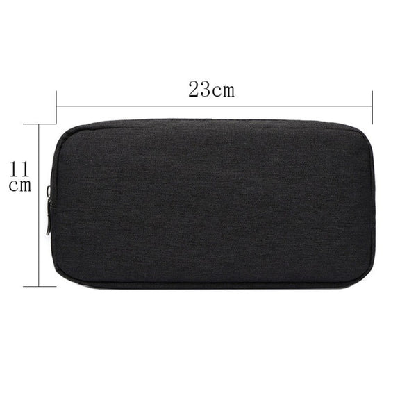 Multi-functional Headphone Charger Data Cable Storage Bag Power Pack, Size: L, 23 x 11.5 x 5.5cm(Black)