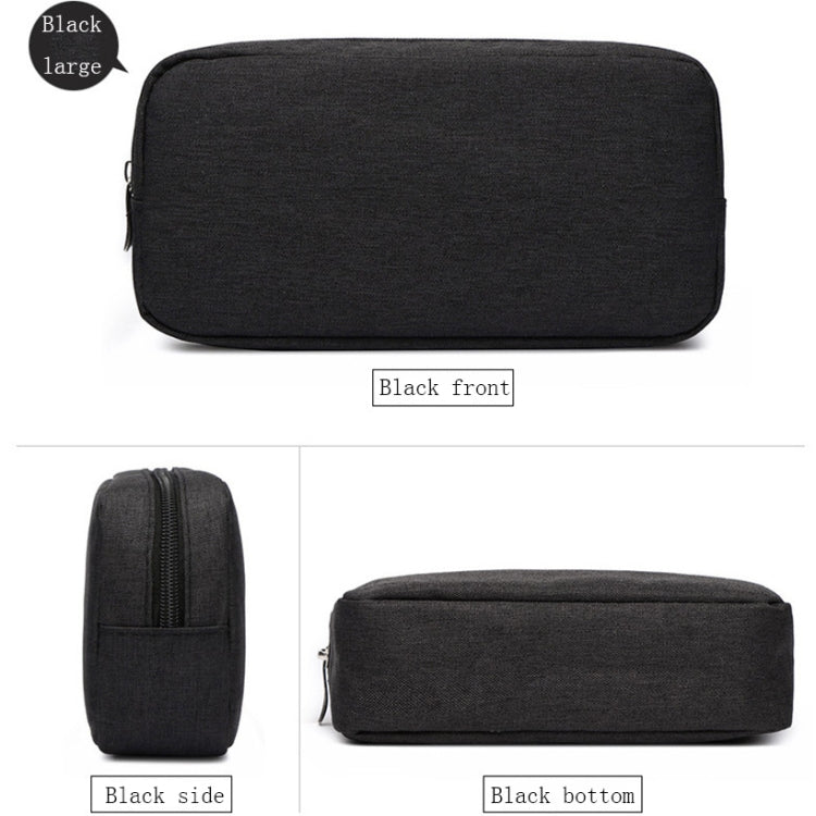Multi-functional Headphone Charger Data Cable Storage Bag Power Pack, Size: L, 23 x 11.5 x 5.5cm(Black)