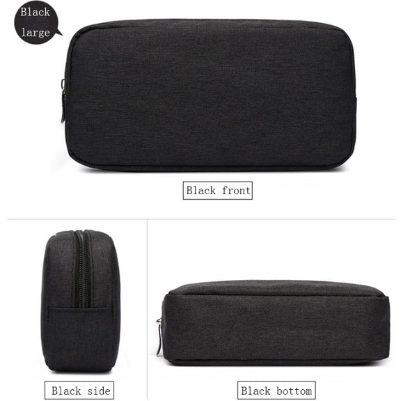 Multi-functional Headphone Charger Data Cable Storage Bag Power Pack, Size: L, 23 x 11.5 x 5.5cm(Black)