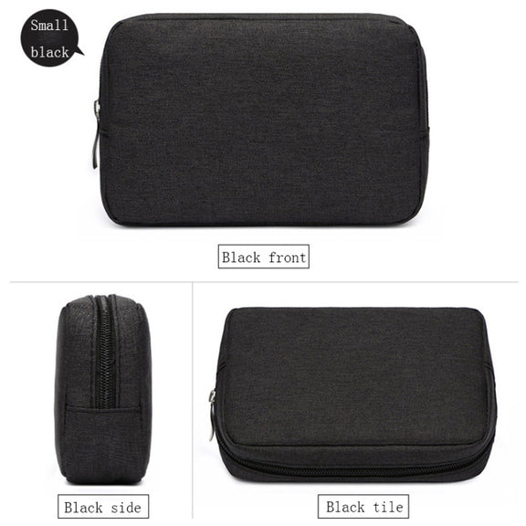 Multi-functional Headphone Charger Data Cable Storage Bag Power Pack, Size: S, 17 x 11.5 x 5.5cm (Black)