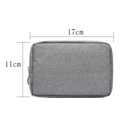 Multi-functional Headphone Charger Data Cable Storage Bag Power Pack, Size: S, 17 x 11.5 x 5.5cm (Grey)