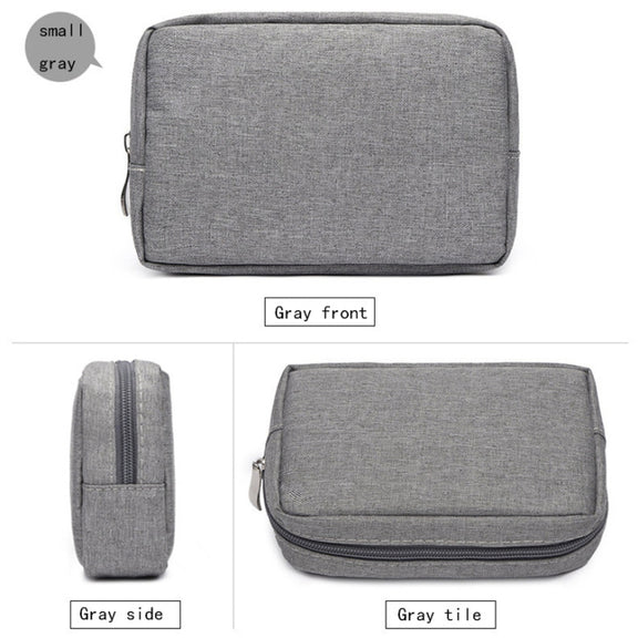 Multi-functional Headphone Charger Data Cable Storage Bag Power Pack, Size: S, 17 x 11.5 x 5.5cm (Grey)