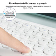 250C 10 inch Universal Tablet Round Keycap Wireless Bluetooth Keyboard with Touch Panel (Dark Green)