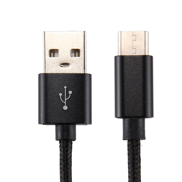 Knit Texture USB to USB-C / Type-C Data Sync Charging Cable, Cable Length: 1m, 3A Total Output, 2A Transfer Data(Black)