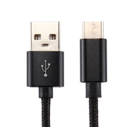 Knit Texture USB to USB-C / Type-C Data Sync Charging Cable, Cable Length: 1m, 3A Total Output, 2A Transfer Data(Black)