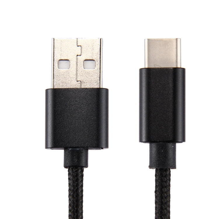 Knit Texture USB to USB-C / Type-C Data Sync Charging Cable, Cable Length: 1m, 3A Total Output, 2A Transfer Data(Black)