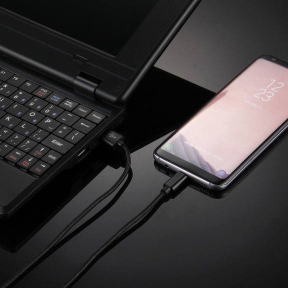 Knit Texture USB to USB-C / Type-C Data Sync Charging Cable, Cable Length: 1m, 3A Total Output, 2A Transfer Data(Black)