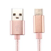 Knit Texture USB to USB-C / Type-C Data Sync Charging Cable, Cable Length: 1m, 3A Total Output, 2A Transfer Data(Rose Gold)