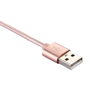 Knit Texture USB to USB-C / Type-C Data Sync Charging Cable, Cable Length: 1m, 3A Total Output, 2A Transfer Data(Rose Gold)