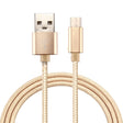 Knit Texture USB to USB-C / Type-C Data Sync Charging Cable, Cable Length: 2m, 3A Output(Gold) - USB-C & Type-C Cable by PMC TechLife | Online Shopping South Africa | PMC TechLife | Buy Now Pay Later Mobicred