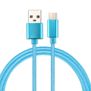 Knit Texture USB to USB-C / Type-C Data Sync Charging Cable, Cable Length: 2m, 3A Output(Blue)