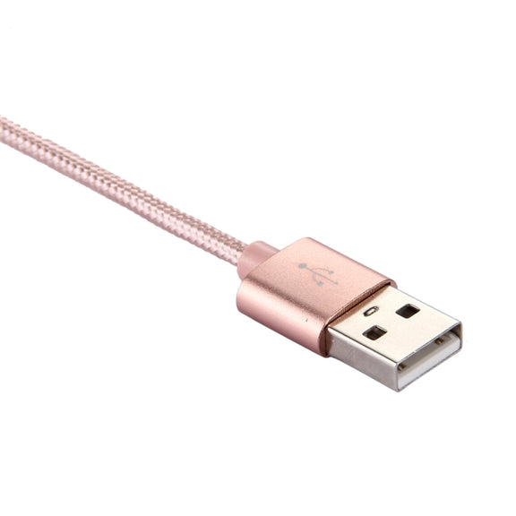 Knit Texture USB to USB-C / Type-C Data Sync Charging Cable, Cable Length: 2m, 3A Output(Rose Gold)