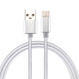 Knit Texture USB to USB-C / Type-C Data Sync Charging Cable, Cable Length: 3m, 3A Total Output, 2A Transfer Data(Silver) - USB-C & Type-C Cable by PMC TechLife | Online Shopping South Africa | PMC TechLife | Buy Now Pay Later Mobicred