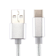 Knit Texture USB to USB-C / Type-C Data Sync Charging Cable, Cable Length: 3m, 3A Total Output, 2A Transfer Data(Silver)