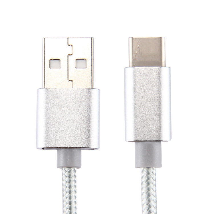 Knit Texture USB to USB-C / Type-C Data Sync Charging Cable, Cable Length: 3m, 3A Total Output, 2A Transfer Data(Silver)