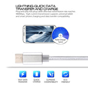 Knit Texture USB to USB-C / Type-C Data Sync Charging Cable, Cable Length: 3m, 3A Total Output, 2A Transfer Data(Silver)