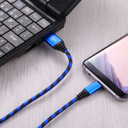 1m USB to USB-C / Type-C Nylon Weave Style Data Sync Charging Cable(Blue)