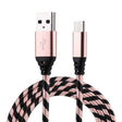 1m USB to USB-C / Type-C Nylon Weave Style Data Sync Charging Cable(Rose Gold) - USB-C & Type-C Cable by PMC TechLife | Online Shopping South Africa | PMC TechLife | Buy Now Pay Later Mobicred