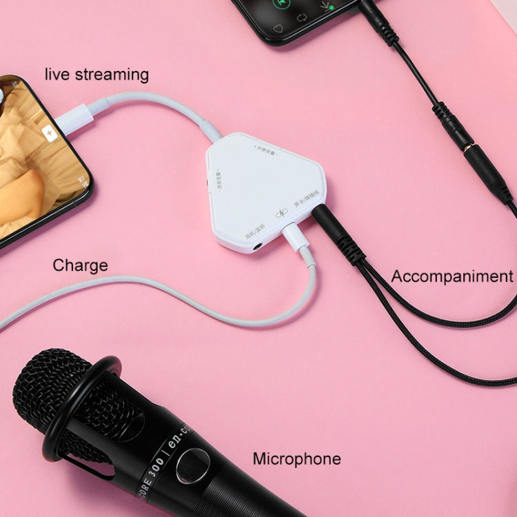 5 In 1 Multifunctional Live Broadcast Converter Mini Sound Card(White)