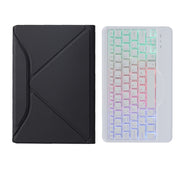 B500S Diamond Texture Triangle Back Holder Splittable Bluetooth Keyboard Leather Tablet Case with Backlight for Samsung Galaxy Tab A7 10.4 2020 (White + Black)