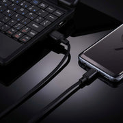 1m 2A Output USB to USB-C / Type-C Nylon Weave Style Data Sync Charging Cable(Black)