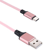 1m 2A Output USB to USB-C / Type-C Nylon Weave Style Data Sync Charging Cable(Pink)