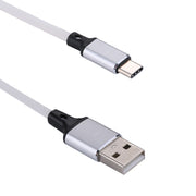 1m 2A Output USB to USB-C / Type-C Nylon Weave Style Data Sync Charging Cable(White)