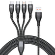 4 in 1 66W 6A USB to 8 Pin + Micro USB + Dual USB-C / Type-C Fast Charging Data Cable, Cable Length: 1.2m(Black) - Multifunction Cable by PMC TechLife | Online Shopping South Africa | PMC TechLife | Buy Now Pay Later Mobicred